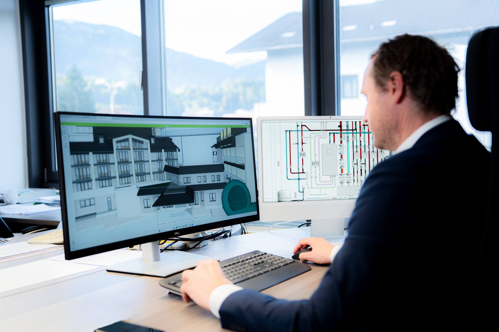 Besprechung mit Modell